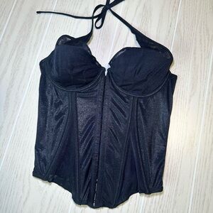 Black Halter Corset Top